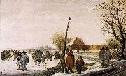 Barend Avercamp Landscape with Frozen River oil painting artist